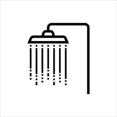 Shower Icon, Bathroom Water Shower Icon