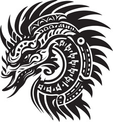 Mayan Divinity Insignia Quetzalcoatl Symbol Vector Logo Feathered Serpent Legacy Quetzalcoatl Logo Design Icon