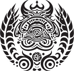 Fototapeta premium Mythical Feathered Being Quetzalcoatl Emblem Logo Ethereal Serpent Emblem Quetzalcoatl Icon Design