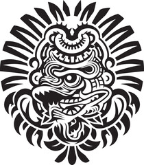 Fototapeta premium Aztec Culture Representation Quetzalcoatl Symbol Emblem Revered Deity Emblem Quetzalcoatl Icon Design