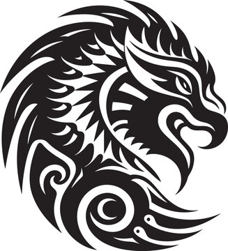 Mythical Guardian Representation Quetzalcoatl Logo Icon Iconic Feathered Serpent Quetzalcoatl Symbol Design