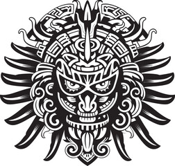 Aztec Deity in Design Quetzalcoatl Vector Design Mesoamerican Mythology Icon Quetzalcoatl Emblem Vector