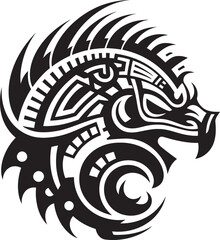 Ancient Divinity Depiction Quetzalcoatl Symbol Icon Quetzalcoatl Legacy Symbol Iconic Vector Emblem