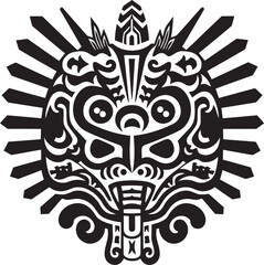 Legendary Quetzalcoatl Mark Symbolic Vector Design Aztec Culture Representation Quetzalcoatl Icon Emblem