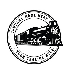 Vintage Old Locomotive Steam Train Machine Badge Emblem Label Design