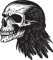 Fototapeta premium Hearts Sentinel Iconic Raven Symbol Vector Design Cargo Pant Zombie Vector Logo with Spooky Twist