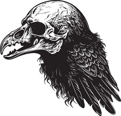 Naklejka premium Heartfelt Connection Iconic Raven Symbol with Heart Guardians Embrace Raven Perched on Heart Emblem