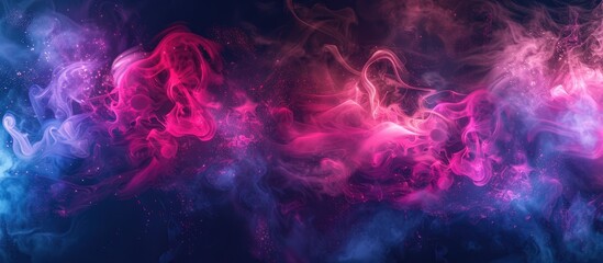 The astronomical object resembles a cloud of gas in shades of purple, violet, and magenta, creating a beautiful and artistic display in the pink sky - obrazy, fototapety, plakaty