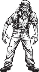 Menace in Cargo Scary Zombie Logo Vector Tattered Trousers Terror Cargo Pants Zombie Icon