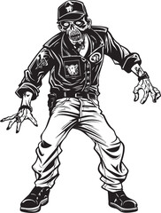 Cargo Creep Terrifying Zombie Emblem Design Fearful Fabric Scary Zombie in Cargo Pants Logo Vector