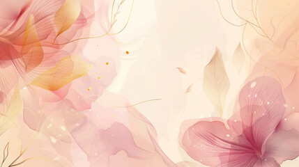 A pink background with gold leafy flowers