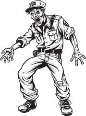 Apocalypse Apparel Vector Logo with Cargo Pants Zombie Ghastly Garb Scary Zombie in Cargo Pants Icon