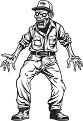 Cargo Chaos Scary Zombie Emblem Design with Cargo Pants Cargo Creep Vector Logo with Terrifying Zombie