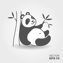 Cute panda. Simple flat icon with shadow. Vector Illustration - 778730845