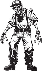 Cargo Chaos Frightening Zombie in Pants Icon Haunted Cargo Scary Zombie Emblem Design