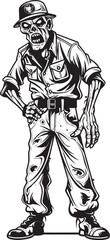 Cargo of the Dead Scary Zombie in Cargo Pants Icon Zombie Threads Cargo Pants Vector Logo Design
