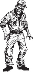 Frightening Fashion Scary Zombie in Cargo Pants Icon Ghoul Garb Cargo Pants Zombie Vector Logo
