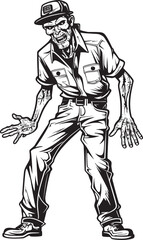 Menacing Menswear Scary Zombie Vector Logo Cargo Carnage Cargo Pants Zombie Emblem Design