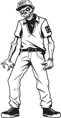 Undead Unleashed Cargo Pants Zombie Logo Vector Dreadful Dressing Zombie in Cargo Pants Emblem
