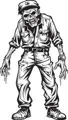 Cargo of Chaos Cargo Pants Zombie Logo Vector Horror Hike Scary Zombie in Cargo Pants Emblem