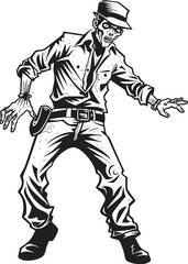 Horror Haute Cargo Pants Zombie Logo Design Menacing Menswear Scary Zombie Vector Icon