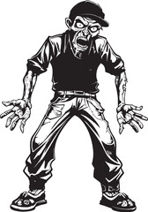 Fear Fashion Cargo Pants Zombie Logo Vector Haunting Apparel Scary Zombie Vector Icon