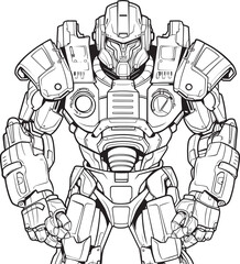 Techno Ronin Vanguard Sci Fi Mech Warrior Logo Cybernetic Guardian Valor Macha Warrior Vector Icon