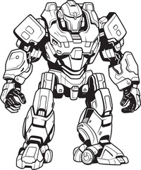 Cyber Samurai Revolution Mech Warrior Vector Icon Macha Warrior Legacy Futuristic Emblem in Space