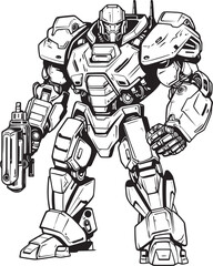 Galactic Sentinel Futuristic Macha Warrior Vector Logo Techno Ronin Sci Fi Warrior Icon