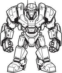 Mech Vanguard Mech Warrior Icon Design Galactic Sentinel Futuristic Macha Warrior Vector Logo