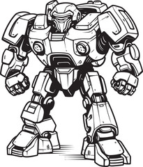 Mech Crusader Vector Logo with Sci Fi Warrior Galactic Sentinel Futuristic Macha Warrior Emblem