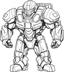 Mech Striker Macha Warrior Vector Logo Design Techno Samurai Sci Fi Warrior Icon