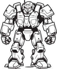 Mech Enforcer Vector Logo with Macha Warrior Techno Sentinel Sci Fi Macha Warrior Emblem