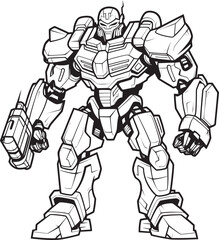 Mech Titan Vector Logo with Macha Warrior Techno Guardian Sci Fi Macha Warrior Emblem