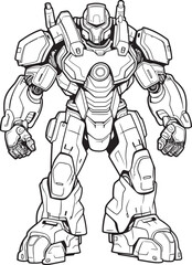 Cybernetic Avenger Macha Warrior Vector Logo Design Mech Enforcer Futuristic Warrior Icon