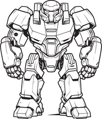 Mech Titan Futuristic Warrior Icon Techno Guardian Vector Logo with Macha Warrior