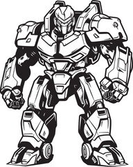 Mech Vanguard Valor Futuristic Warrior Vector Logo Galactic Mech Knight Sci Fi Warrior Icon Design