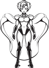 Techno Valkyrie Futuristic Female Superhero Emblem Quantum Queen Sci Fi Heroine Vector Logo Design