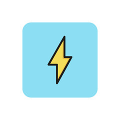 Line icon of electricity symbol. Lightning, danger, power. Energy symbol. Can be used for pictograms, web icons, dashboard symbols