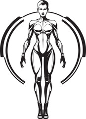 Galactic Guardian Futuristic Female Superhero Emblem Nebula Sentinel Sci Fi Heroine Vector Logo Design