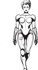 Stellar Sentinel Vector Logo with Futuristic Heroine Cosmic Crusader Space age Heroine Icon Design