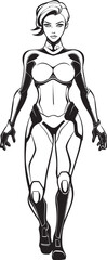 Nebula Knightess Vector Logo with Sci Fi Heroine Quantum Queen Futuristic Heroine Emblem