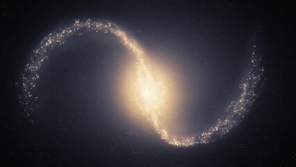 Large spiral galaxy in deep space. Astronomical observation of the universe. Bright galaxy on a...