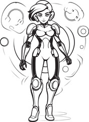 Quantum Queen Sci Fi Heroine Vector Logo Design Nova Knightess Futuristic Female Superhero Icon