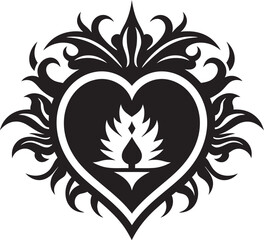 Radiant Reverence Crest Sacred Heart Emblem Design Celestial Affection Mark Sacred Heart Icon Design
