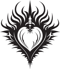 Divine Love Emblem Sacred Heart Icon in Vector Celestial Compassion Sacred Heart Emblem Vector Logo