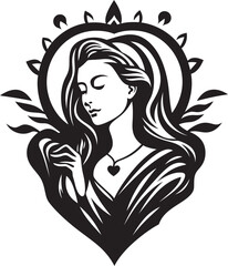 Divine Love Emblem Sacred Heart Icon in Vector Celestial Compassion Sacred Heart Emblem Vector Logo