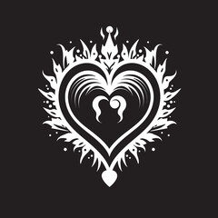 Mystical Adoration Sacred Heart Emblem Logo Sacred Heart Sanctum Divine Emblem Vector Design