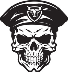 Commando Skull Division Military Beret Vector Special Forces Skull Icon Tactical Beret Emblem