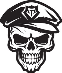Military Beret Skull Tactical Unit Vector Icon Skull Brigade Beret Combat Division Insignia Logo